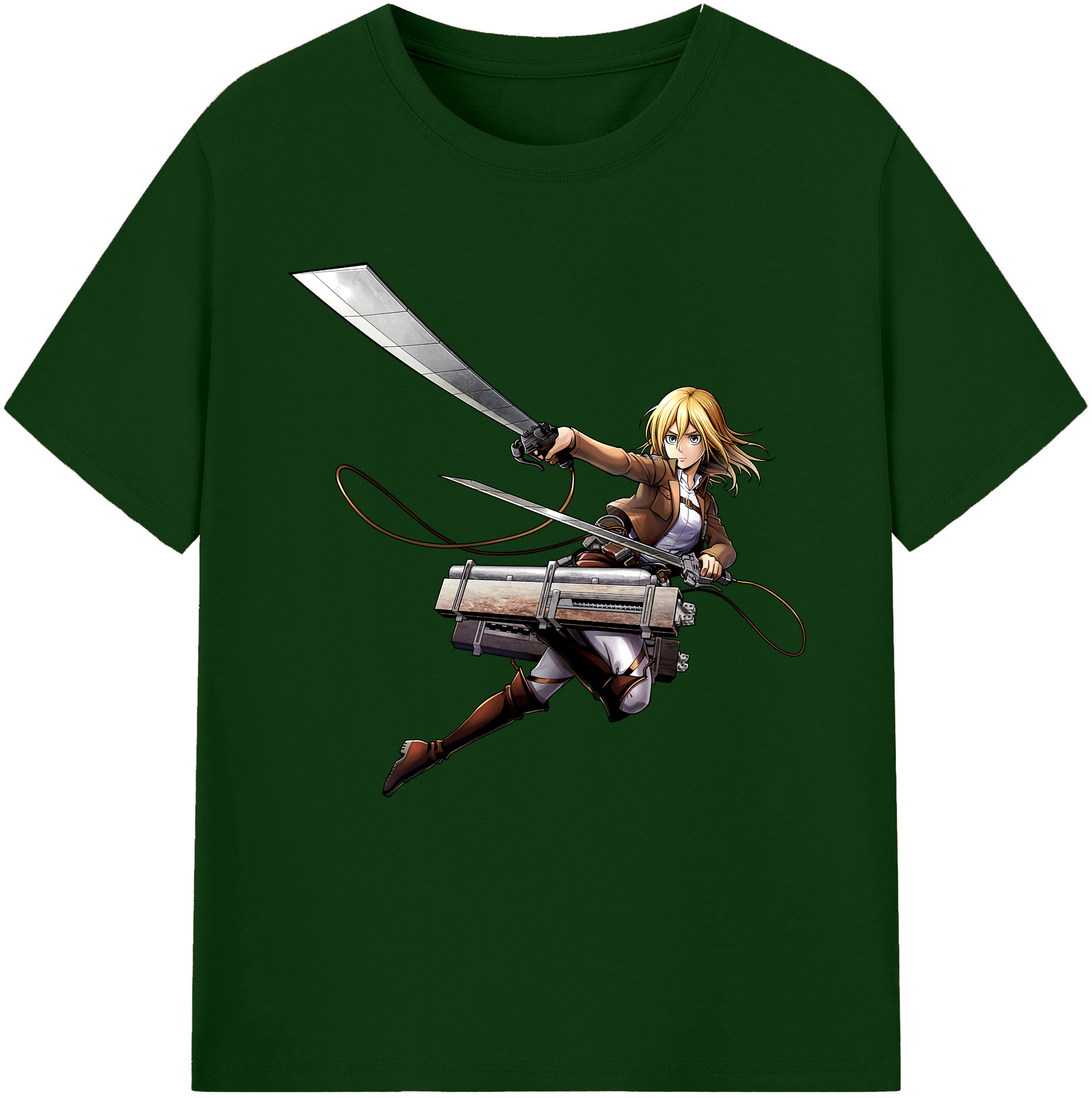 （画像用） 進撃の巨人 クリスタ·レンズ Attack on Titan Christa Lenz 綿100％半袖Tシャツ（フロントプリント）